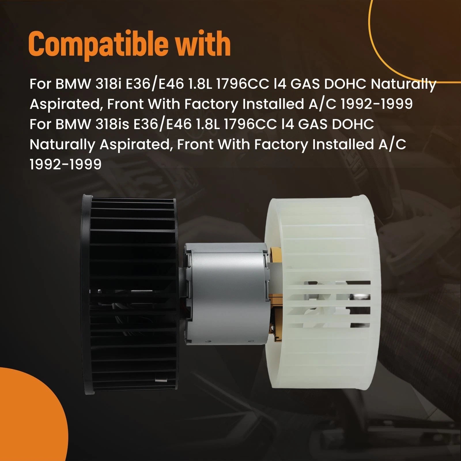 HVAC Blower Motor Fan for BMW 318i 320i 323i 325i 328i E36 (1992–1999) 64111468453