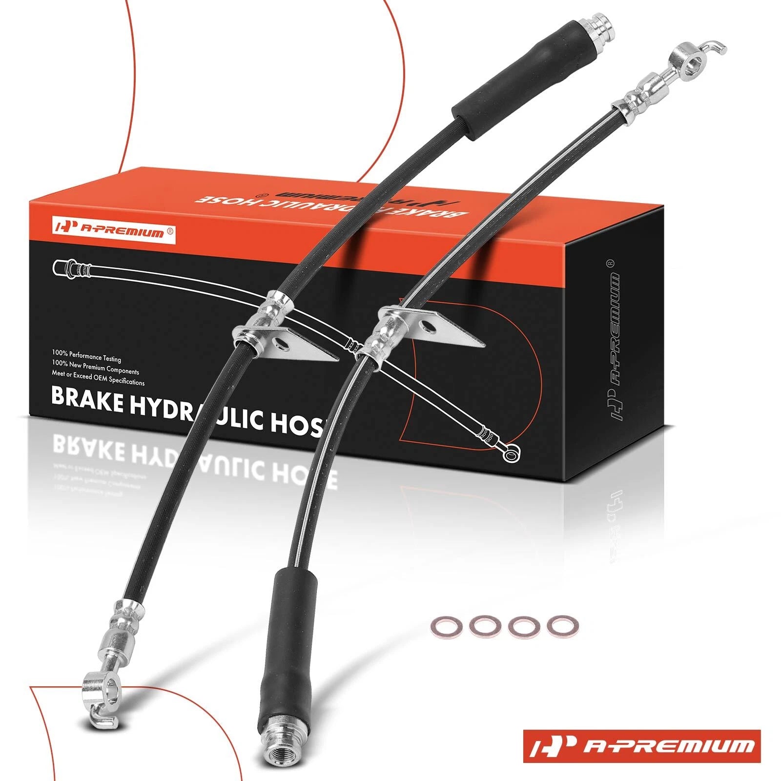 2X Front Brake Hydraulic Hose for Ford Edge (2016–2021) Lincoln MKX Nautilus