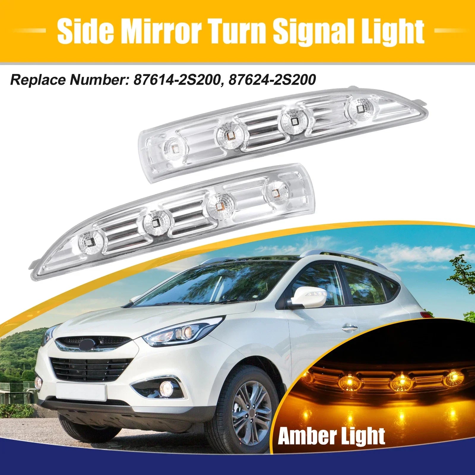 LED Front Mirror Turn Signal Lights for Hyundai Tucson (2 x)
