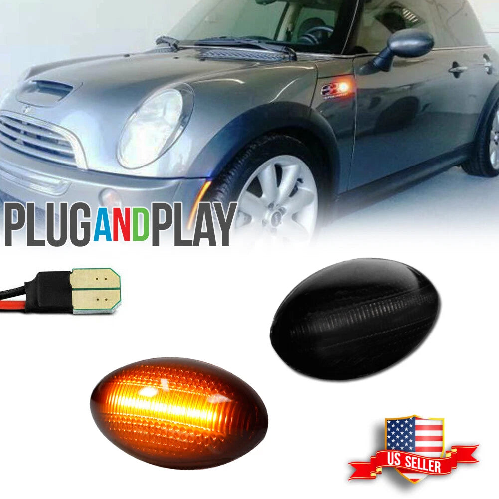 Smoked LED Side Marker Lights for Mini Cooper R50 R52 R53 (2002–2008)