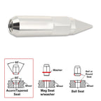 Set of 20 M12X1.5 Silver JDM Hex Spiked Wheel Lug Nuts + 20mm Extension