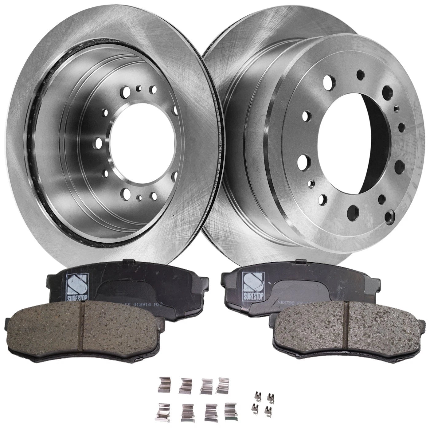 Rear Brake Disc Rotors and Pads Kit for Toyota Land Cruiser (1998–1999)