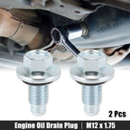 2 Pcs M12 x 1.75 Steel Engine Oil Drain Plug for Buick 
