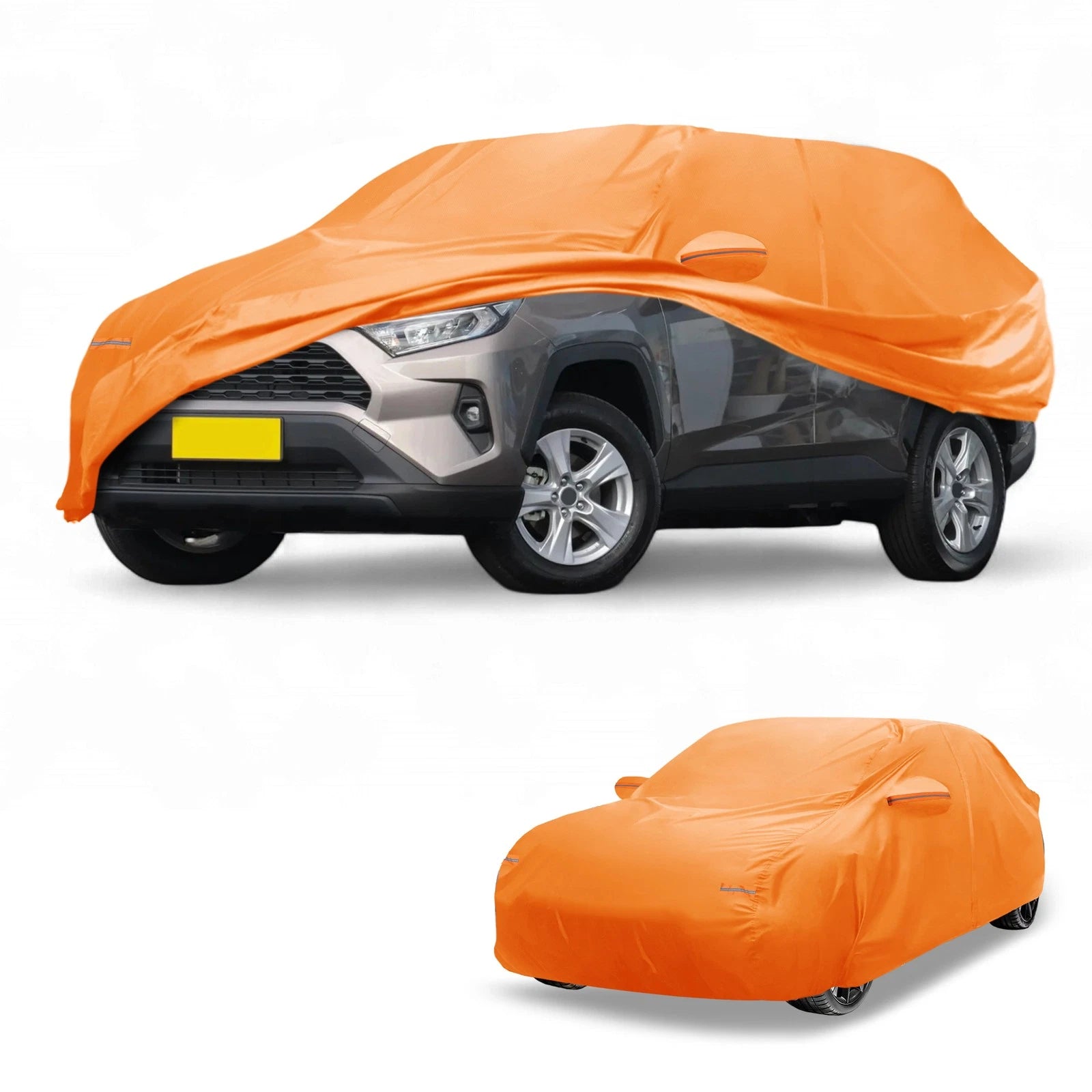 Waterproof Car Cover for Toyota RAV4 (All Weather, Orange, Zipper)