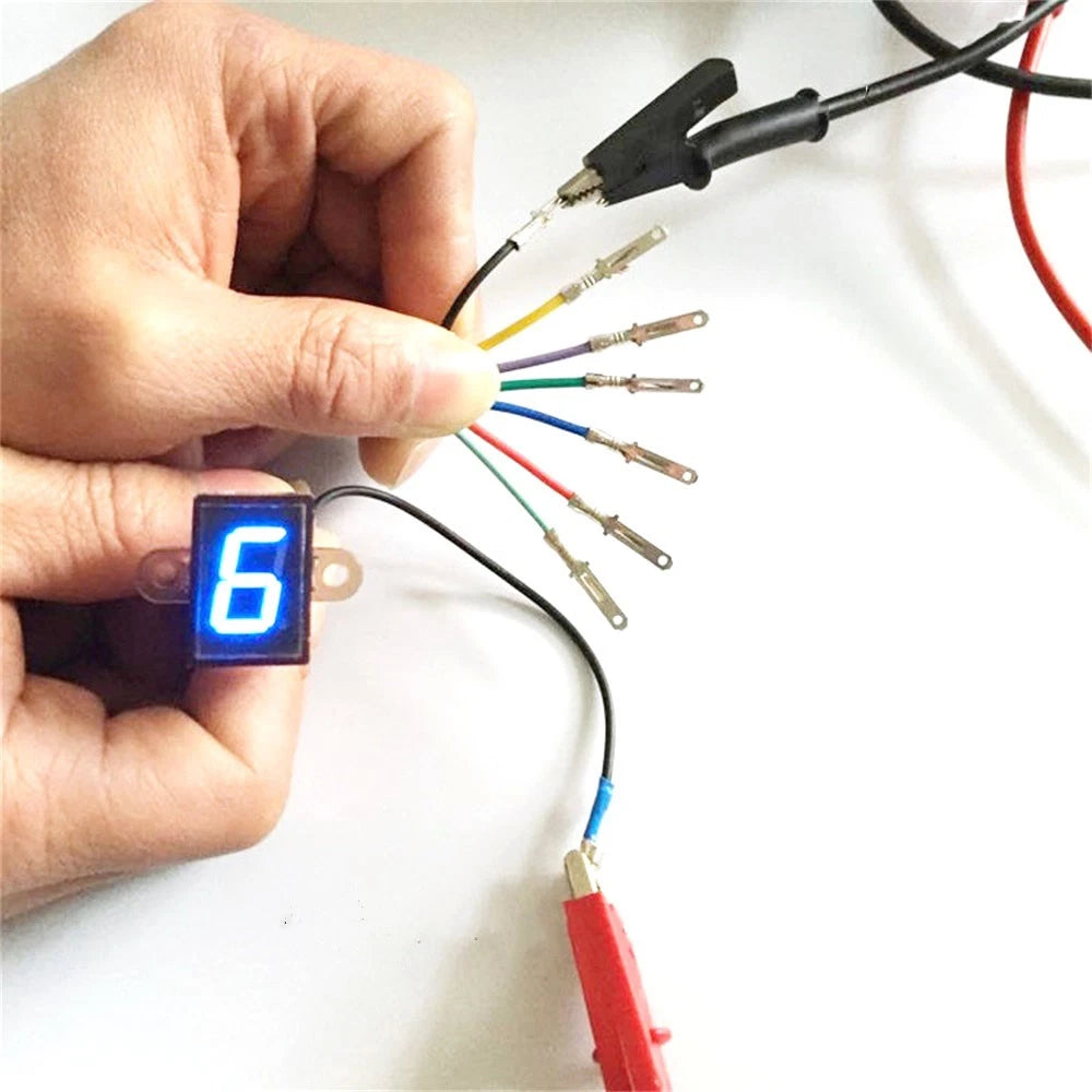 Blue LED Digital Gear Indicator Light for Motorcycle (0-6 Shift)