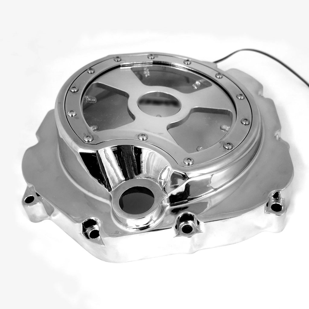 Chrome Engine Clutch Cover with White LED for Kawasaki ZX-14R (2006–2014)