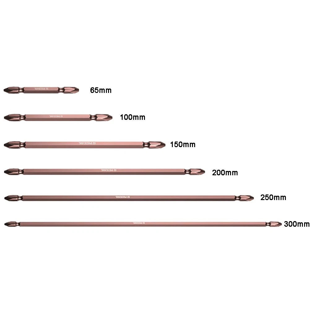 Electric Screwdriver Bit Set of 6 Alloy Steel 65mm/100mm/150mm/200mm/250mm/300mm