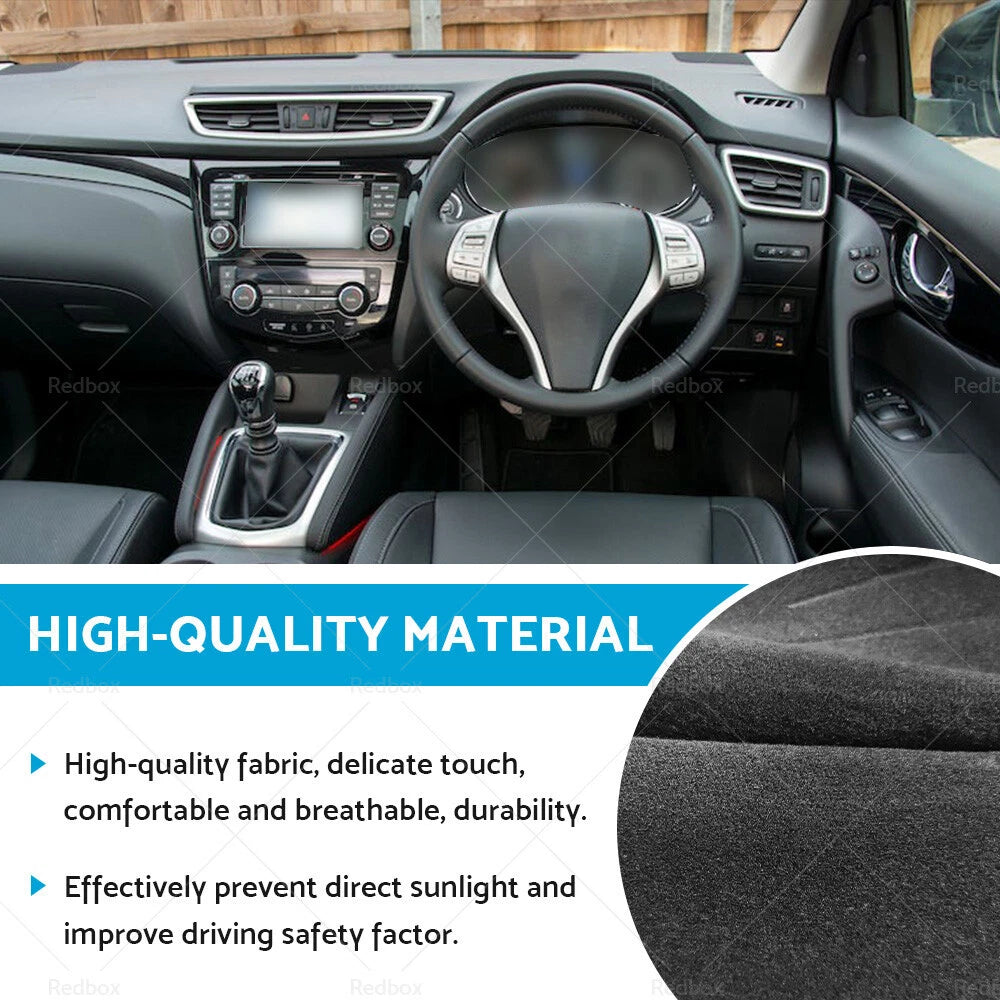 Non-Slip Dash Mat for Nissan Qashqai J11 (2014–2022) Dashboard Cover Black