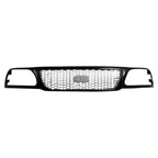 Replacement Black Matte/Ready to Paint Plastic Front Grille-See Compatible Chart