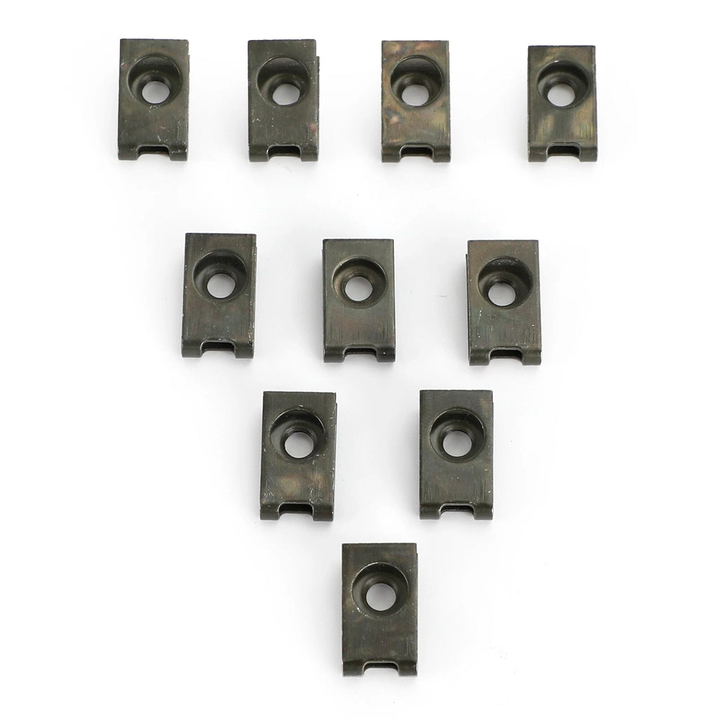 Set of 10 Zinc Plated Spring Spire C Clips U Nuts for M5