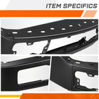 Steel Front Bumper Face Bar for Ford F-150 (2018–2020) w/ Fog Light Holes Black