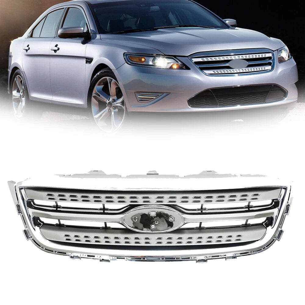 Chrome Grille Shell and Gray Insert for Ford Taurus (2010–2012)