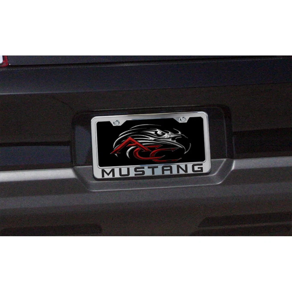 Stainless Plate Frame w/Synergy Green Vinyl Inlay&Brushed Face for 10-13 Mustang