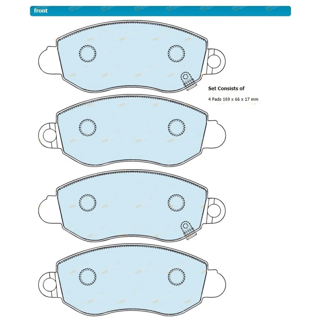 Front Disc Brake Pads for Ford Transit Van Ute RWD (2001-2006)