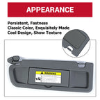 Left Driver Side Dark Gray Sun Visor for Honda Civic (2006-2011)