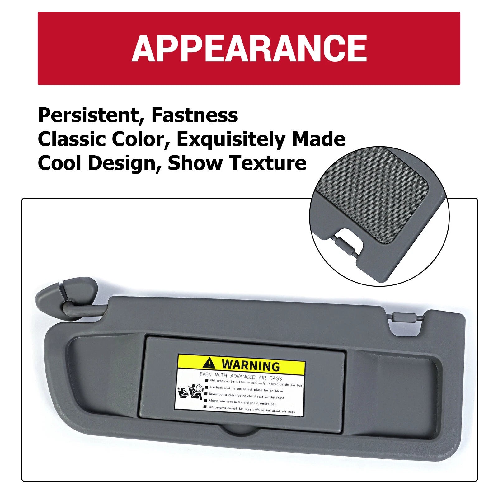 Left Driver Side Dark Gray Sun Visor for Honda Civic (2006-2011)