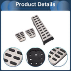 3 Pcs Manual Foot Accelerator Pedal Covers for Kia K5 (2011–2015) Silver Tone