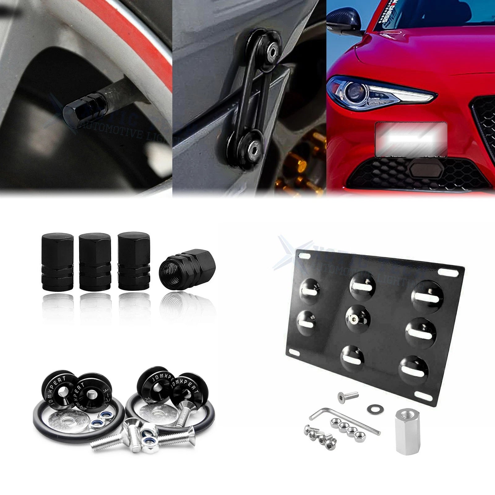 Tow License Plate, Air Valve Cap & Release Fastener for Hyundai Genesis (2015–2020)