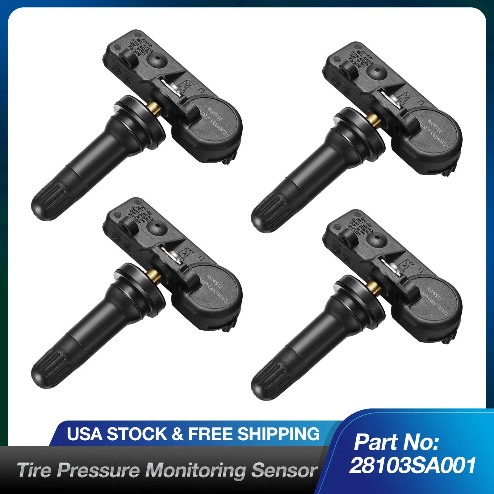 Set of 4 TPMS Sensors for Subaru (YYYY–YYYY)