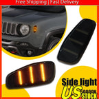 Smoked LED Turn Signal Light Side Marker Kit for Jeep Renegade (2015â2021)