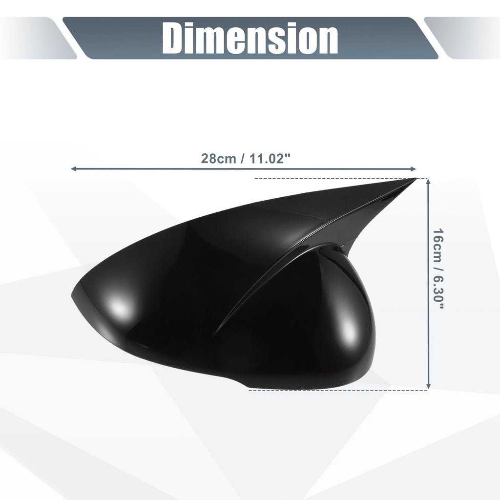 Set of 2 Rearview Mirror Cover Overlays Gloss Black for Kia K5 (2021–2023)