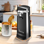 Electric can opener with knife sharpener & bottle opener for Davivy (Black)