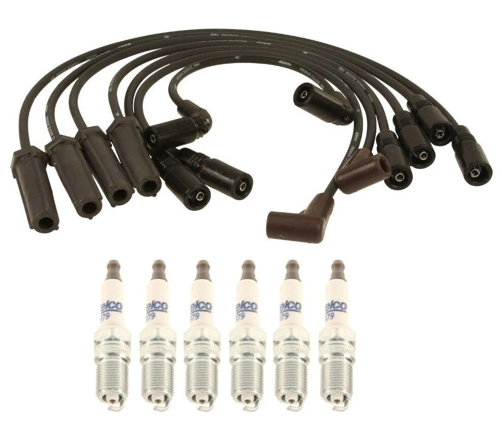 Set of 6 ACDelco Platinum Spark Plugs & Ignition Wire Set for Chevy 4.3 V6