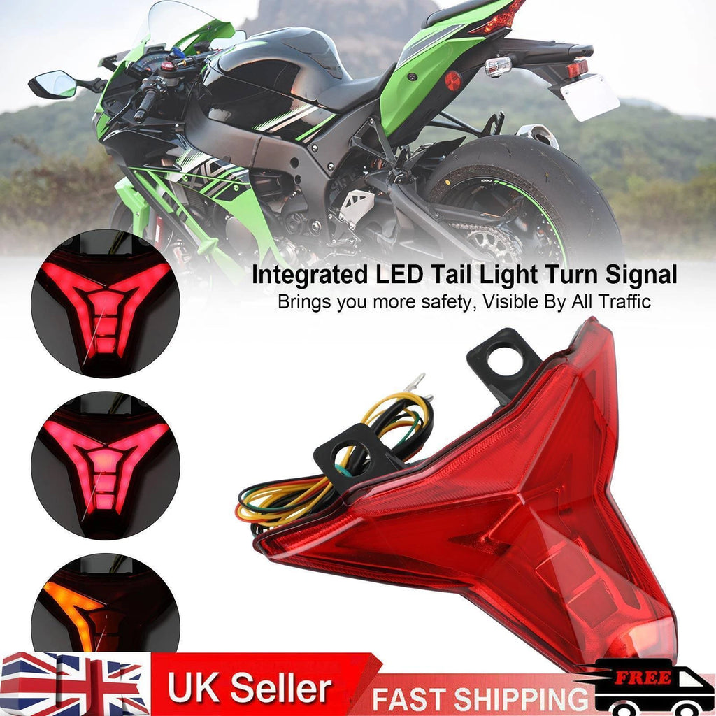Integrated Tail Light Turn Signal for Kawasaki Ninja ZX10R Z1000 (2013–2022) Red T9