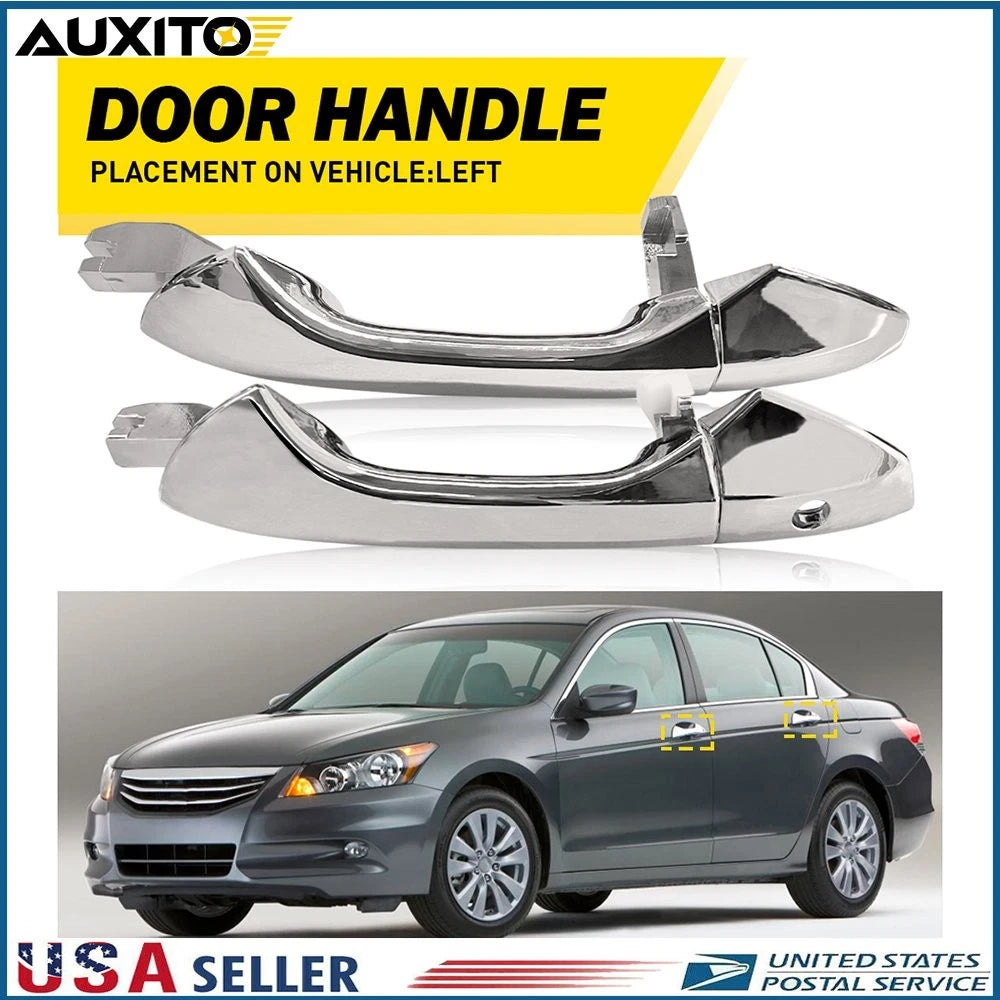 2X Exterior Door Handle for Honda Accord (2008–2012) Chrome