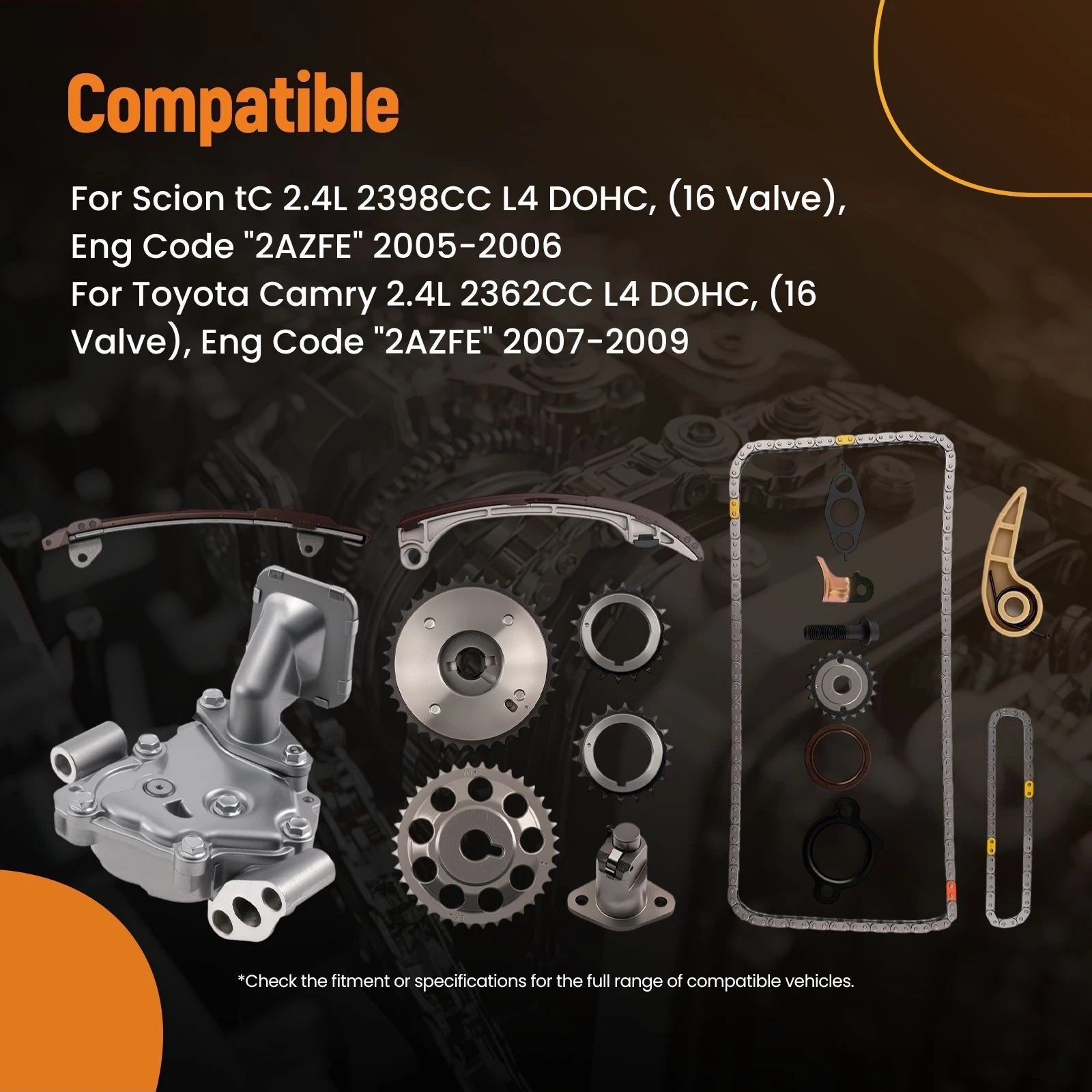 Engine Timing Chain Set for Toyota RAV4 2.0L (2001–2003) 15100-0H060 1AZFE