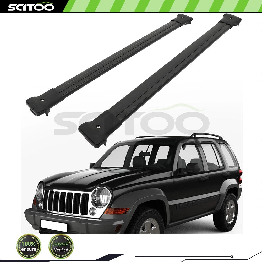 Roof Rack Cross Bar Set for Jeep Liberty KJ (2002–2007) BLK
