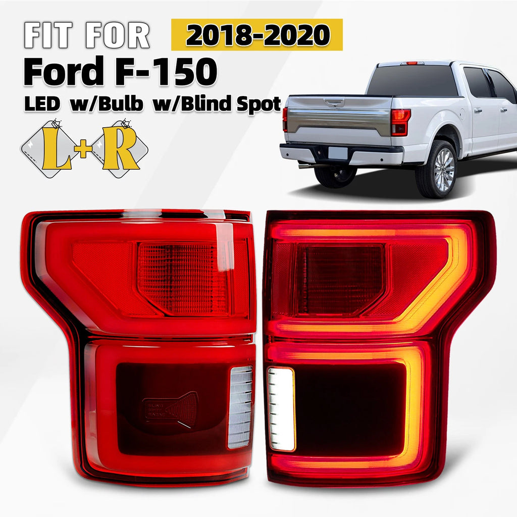 LED Tail Light Pair for Ford F-150 (2018–2020) W/ Blind Spot Brake Lamp