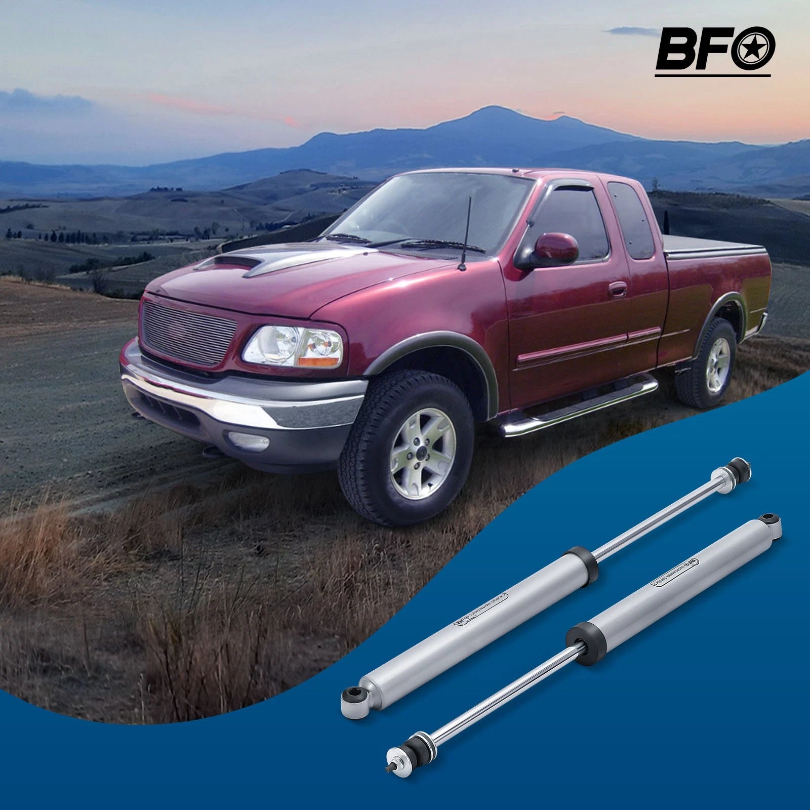 2.5in Leveling Lift Kit for F-150 4WD (1997–2003) Shocks + Torsion Bar Keys