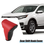 Gear Shift Lever Cover for Honda CR-V (2017–2022) Black Red Faux Leather