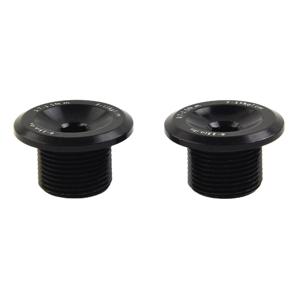 Set of 2 Crank Screws for Ebike (23.8mm, Aluminum Alloy, Black)
