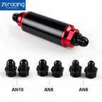 High Flow Turbo Inline Fuel Filter for Aluminum Applications