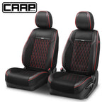 Set of 2 Diamond Stitch Mesh Fabric Front Seat Covers for Universal Fit