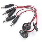 5 pcs 9V DC T Type Battery Power Cable Barrel Jack Connector