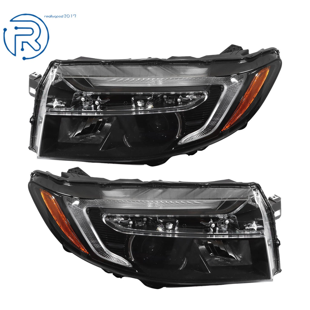 Set of 2 Black Headlights w/LED DRL for Honda Passport/Ridgeline (2022–2025)