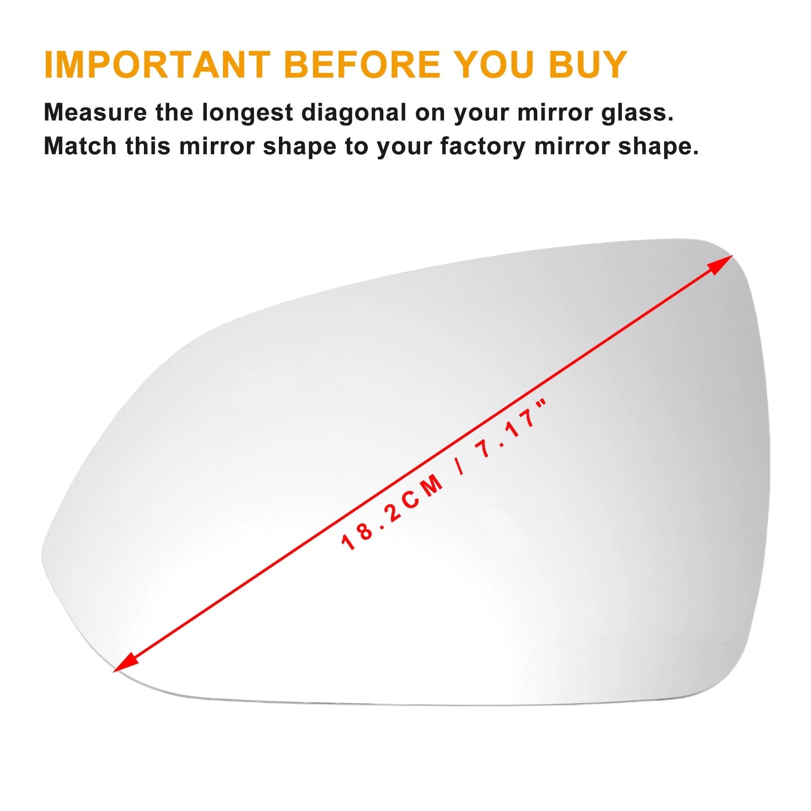 Left Side Heated White Mirror Glass for KIA Stonic (2017–2023)
