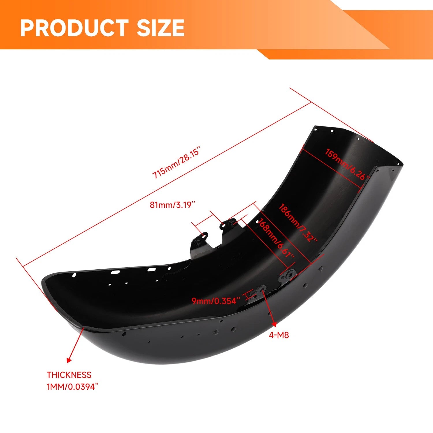 Front Fender for Harley Touring Road Street Glide FLHX FLTRX (2014–2024)