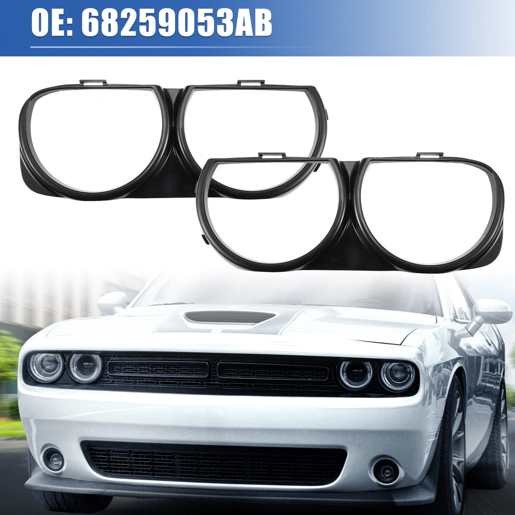 1 Pair Headlight Lamp Bezel Trim 68259053AB for Dodge Challenger (2015–2023)