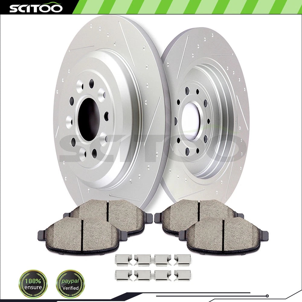 Rear Brake Rotors & Ceramic Pads for Ford Edge Explorer Flex Taurus Lincoln MKT (2007–2020)