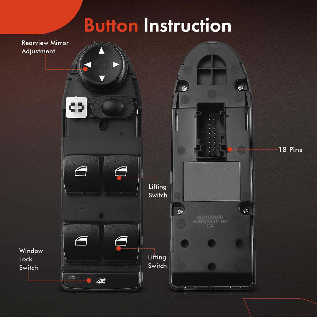 Front Left Power Window Switch for BMW X1 (2010-2015)