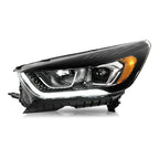 Halogen Headlight for Ford Escape (2017–2019) Black w/LED DRL, Driver Side