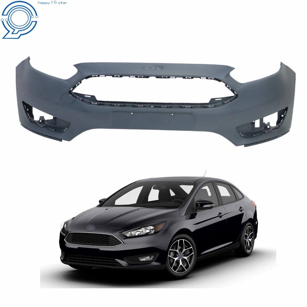 Front Bumper Cover for Ford Focus (2015–2018) Without Sensor Holes