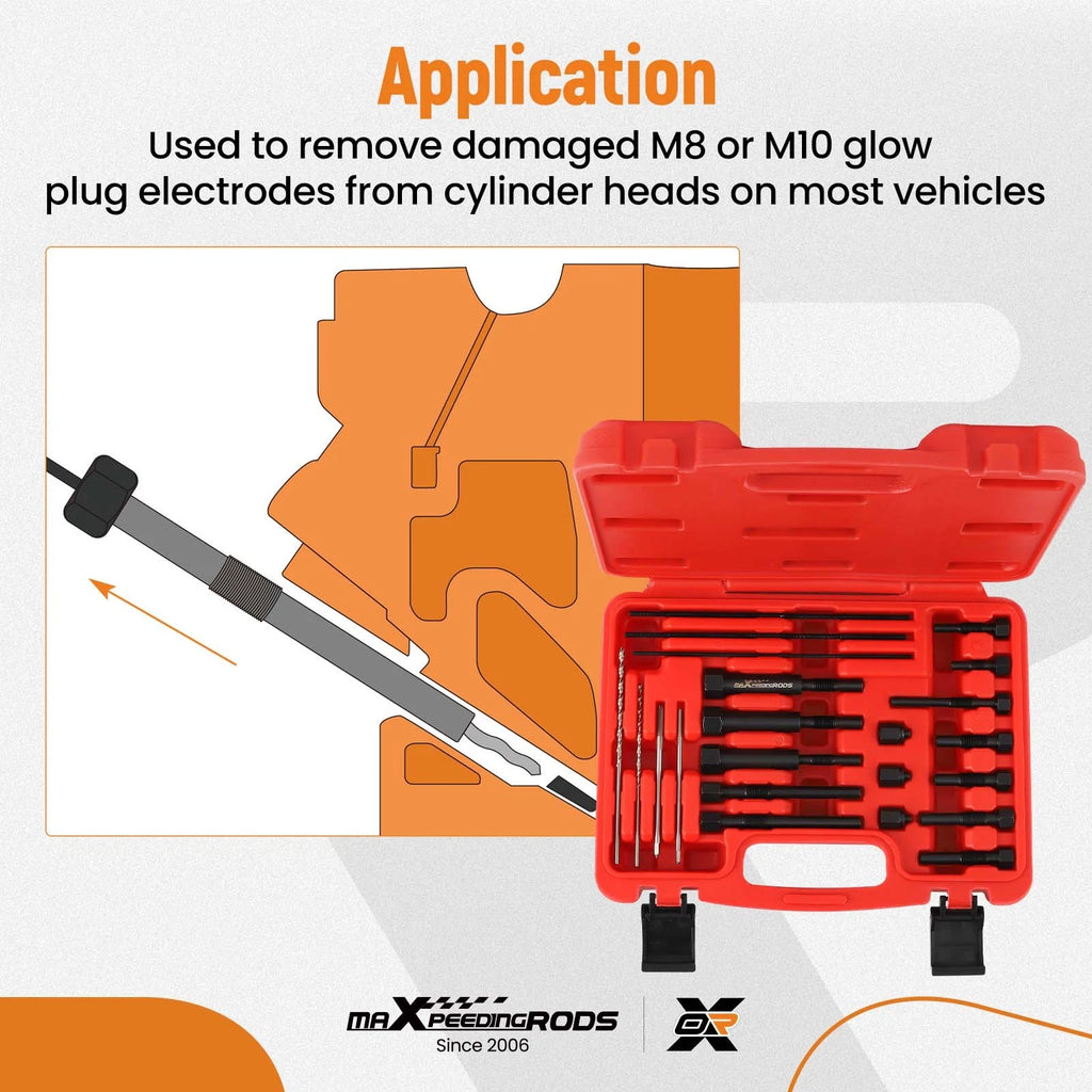 Glow Plug Remover Tool Kit for M8 & M10 Threads