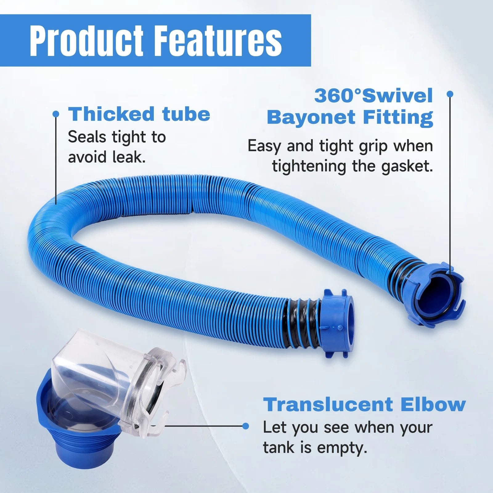 90-Degree Adapter for RV Sewer Hose (10ft)
