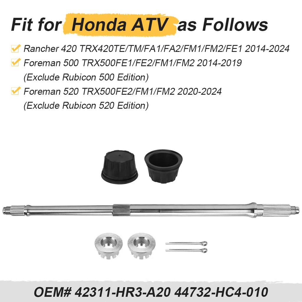 Rear Axle Shaft w/ Wheel Cap for Honda TRX520FE2 TRX520FM (2005–2016)