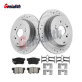 Set of 2 Rear Disc Rotors + Ceramic Brake Pads for Acura TL, Honda Element (2003–2008)